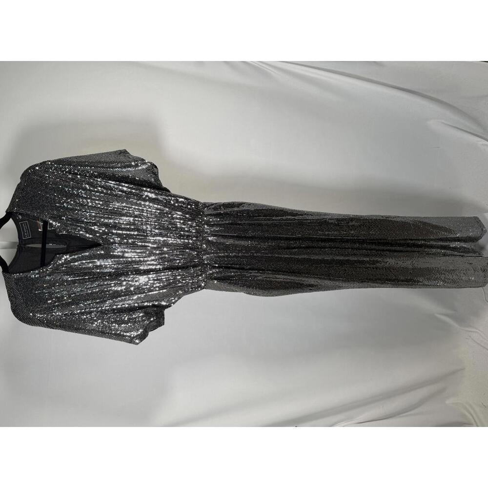 NWT G by Giuliana Black Label Metallic Knit Jumpsuit Size Medium - Picture 3 of 8